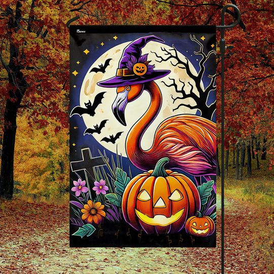 Flamingo Halloween Flag