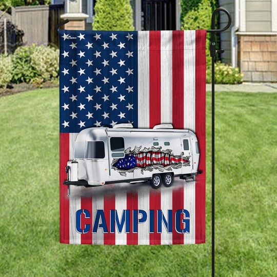 Camping Trailer US Flag