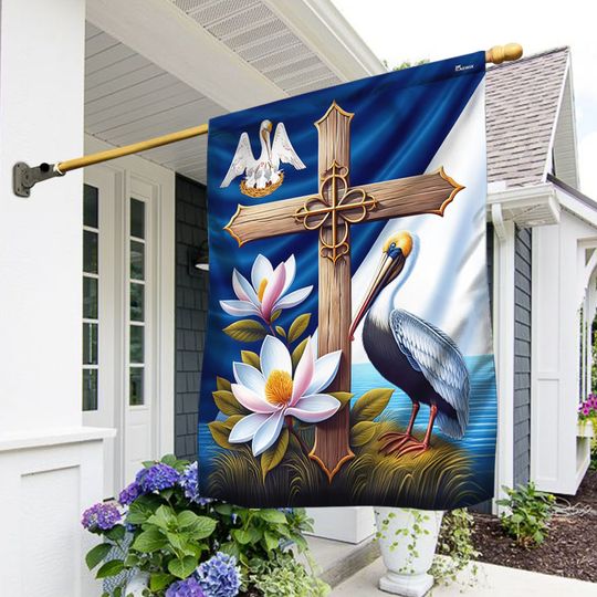 FLAGWIX Louisiana Christian Cross Flag