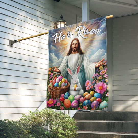 He Is Risen Resurrection of Jesus Easter Day Flag