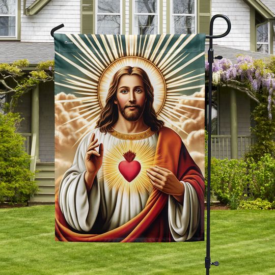 Jesus Flag The Sacred Heart Of Jesus Flag
