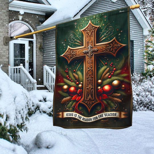 Jesus Is The Reason For The Season Christmas Flag