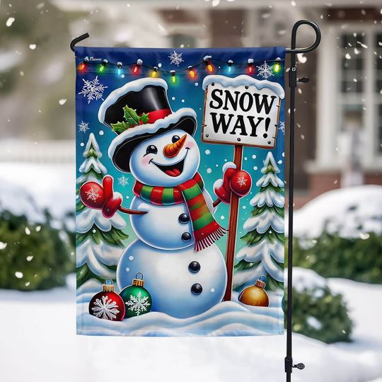 Snowman Christmas Funny Flag