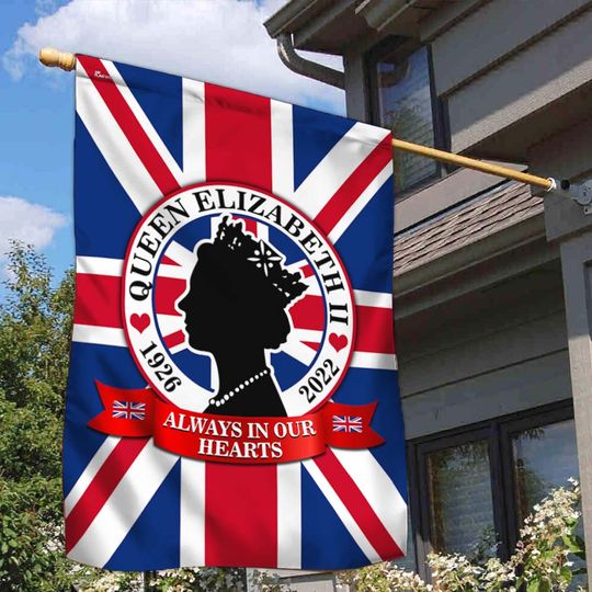 Queen Elizabeth II Memorial Always In Our Hearts Union Jack Flag