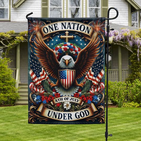 Flagwix American Flag - Eagle Wreath Independence Day One Nation Under God Flag
