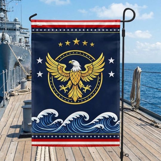 American Eagle Ocean Power Patriotic Flag Global Freedom Maritime