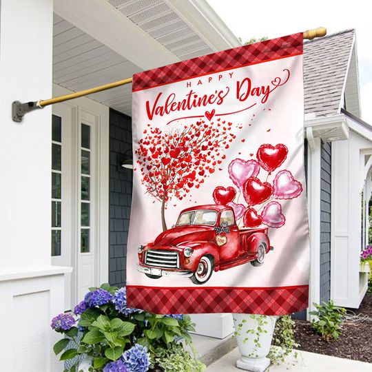 Valentines Day Flag Truck Loads Of Love