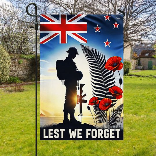 FLAGWIX New Zealand Veteran ANZAC Day Lest We Forget Flag