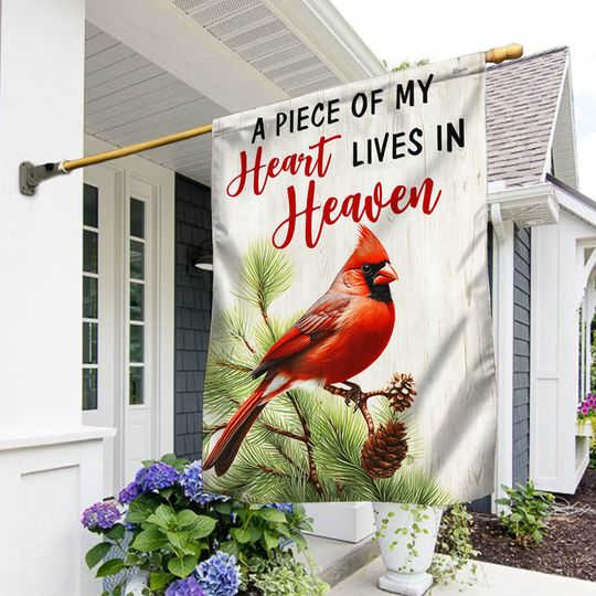 FLAGWIX  Cardinal Flag A Piece Of My Heart Lives In Heaven Flag