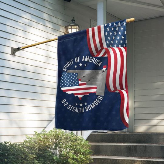 Veterans Day Flag, Airforce B-2 Spirit of America US Flag