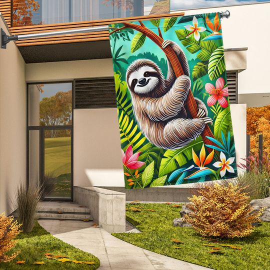 Cute Sloth Flag