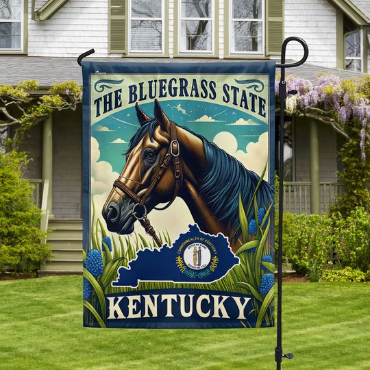 FLAGWIX Kentucky The Bluegrass State Horse Flag