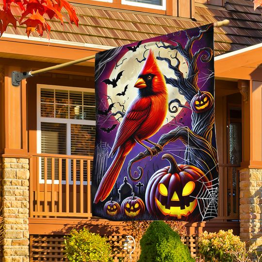 Cardinal Halloween Flag