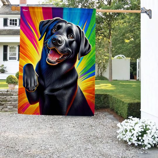 FLAGWIX  Funny Black Labrador Dog Flag