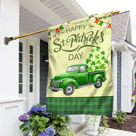 St. Patricks Day Irish Shamrock Truck Flag