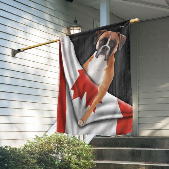 Canadian Dogs Boxer Dog Flag