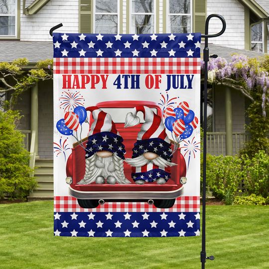 Flagwix American Flag - Happy 4th of july Patriotic Gnomes Truck Flag