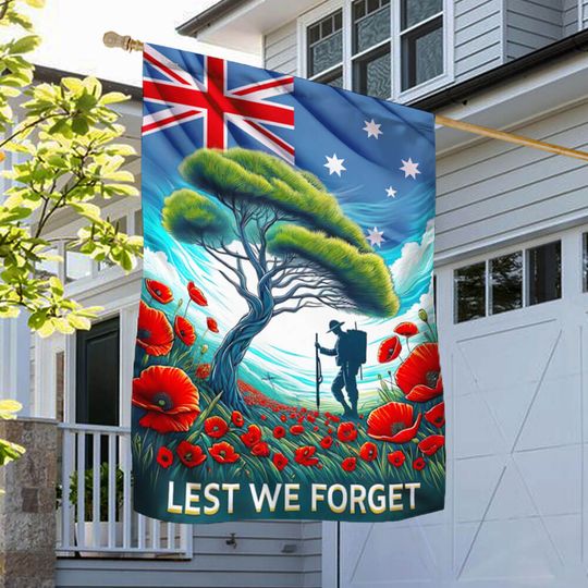 FLAGWIX  Australian Veteran Anzac Day Lest We Forget Flag