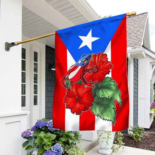 Puerto Rico Coquí Hibiscus Flag