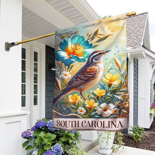 FLAGWIX South Carolina Wren Bird Jessamine Flower Flag