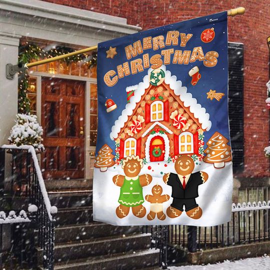 Gingerbread Merry Christmas Flag