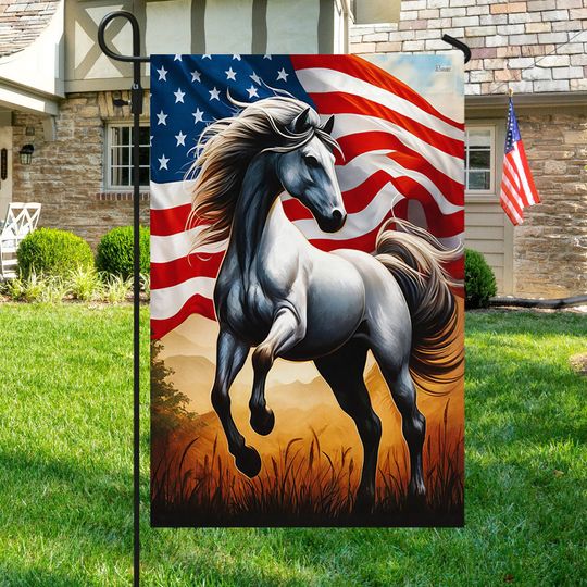 Flagwix American Flag - Horse Patriotic American Flag