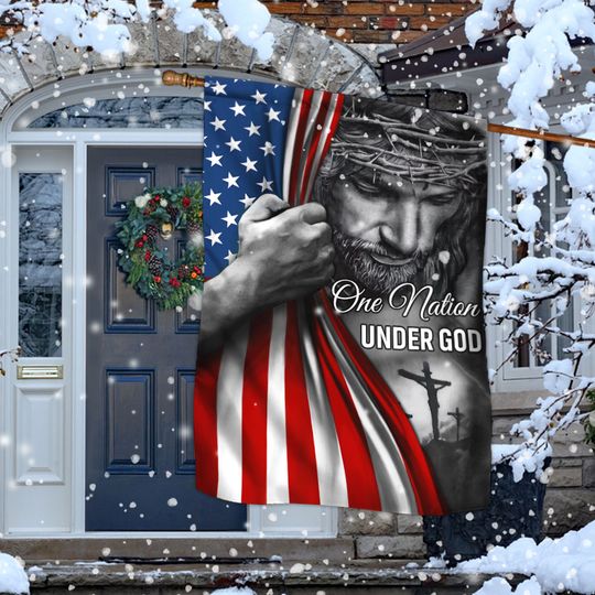 Jesus Flag One Nation Under God Flag TRL06F2 3-Day Shipping