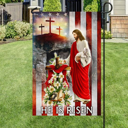 FLAGWIX Easter Day Jesus He Is Risen Easter Flag
