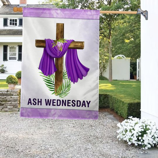 Ash Wednesday Cross Flag