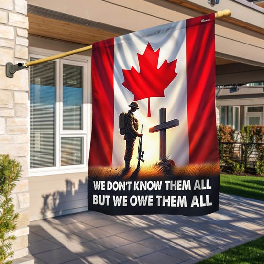 FLAGWIX Canada Veterans Memorial Flag We Don't Know Them All  But We Owe Them All