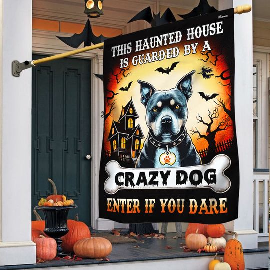 Pit Bull Halloween This Haunted House Is Guarded By A Crazy Dog Enter Flag