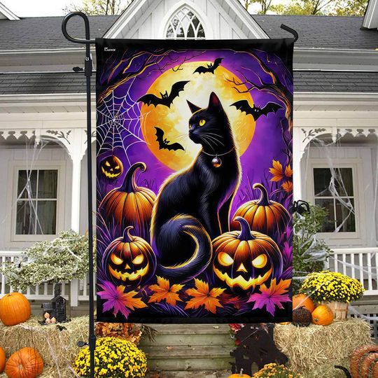 Halloween Black Cat Flag