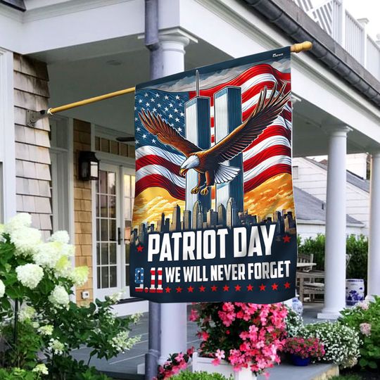 Never Forget 911 Patriot Day World Trade Center 9/11 Flag