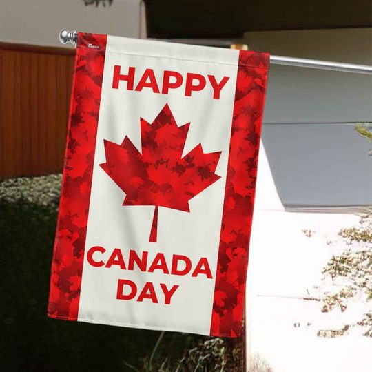 Happy Canada Day Maple Leaf Canadian National Day Flag
