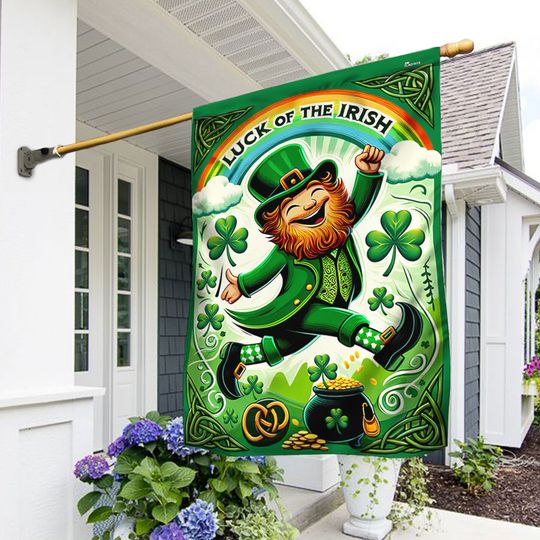FLAGWIX  Leprechaun St. Patrick's Day Luck Of The Irish Flag