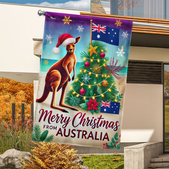 Australia Christmas Kangaroo Christmas Tree Australian Flag