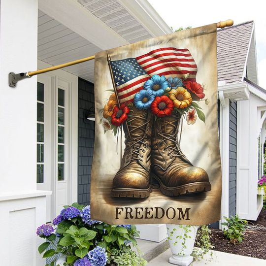 Flagwix American Flag - Freedom 4th Of july Boots Memorial Day Veteran Flag