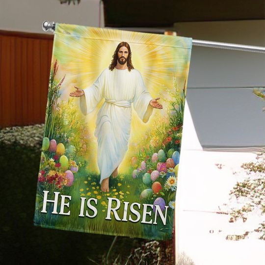 He Is Risen Resurrection of Jesus Easter Day Flag