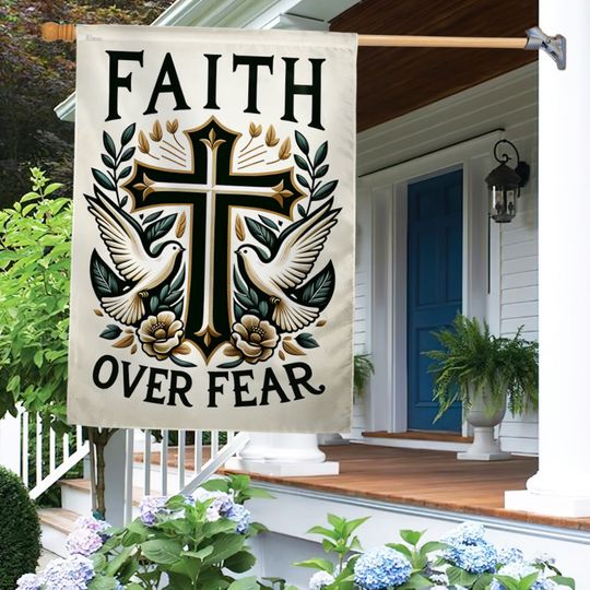 FLAGWIX  Faith Over Fear Christian Flag