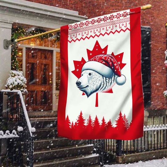 Bear Christmas Canadian Flag