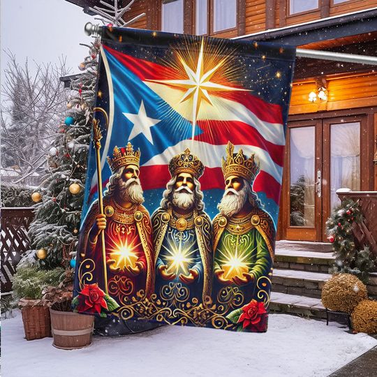 Nativity Three Wise Men We Three Kings Jesus Christ Christmas Flag
