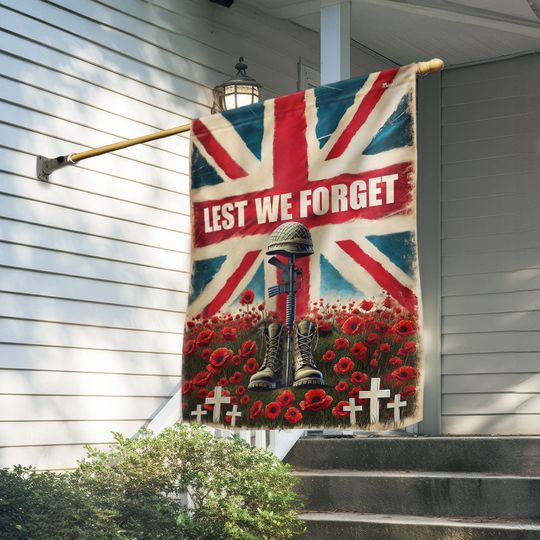 Lest We Forget UK Armed Forces Day Veterans Flag