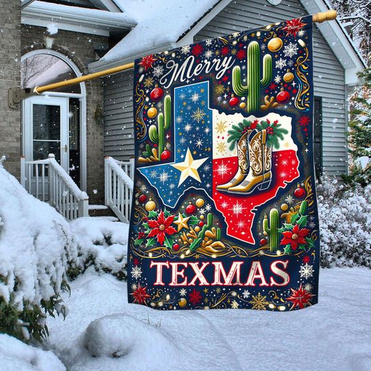 Texas Christmas Merry Texmas Flag