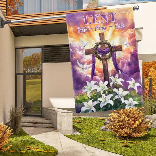 The Season Of Lent Easter Flag Christian Cross Purple Lent Flag
