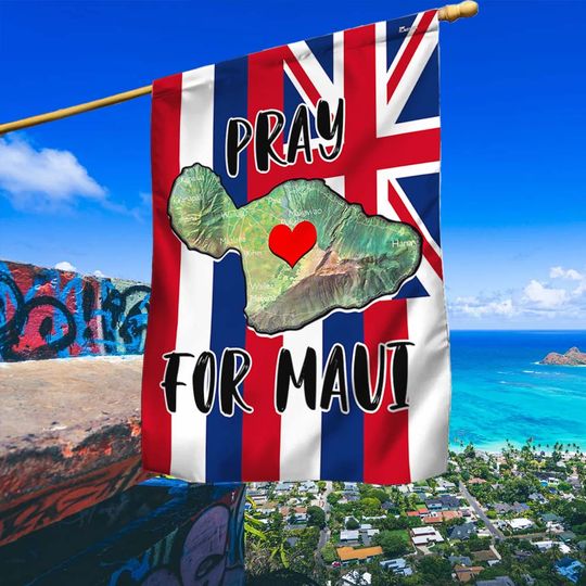 Pray For Maui Flag Maui Strong Support For Hawaii