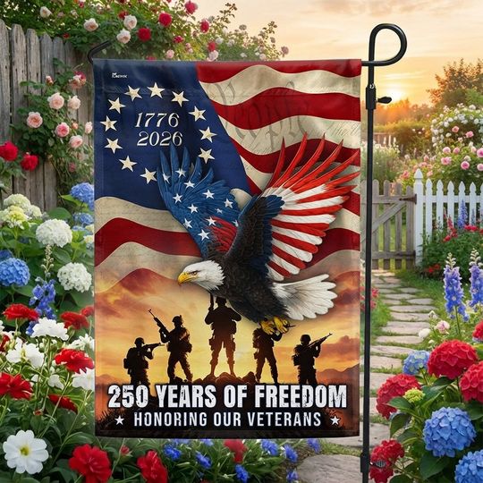 Veterans Day US Flag, 250 Years of Freedom Honoring Our Veterans Decor