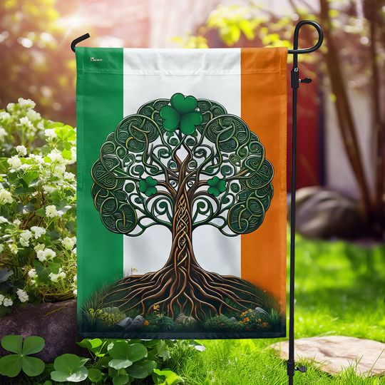 FLAGWIX  Celtic Tree of Life Irish St. Patrick's Day Flag