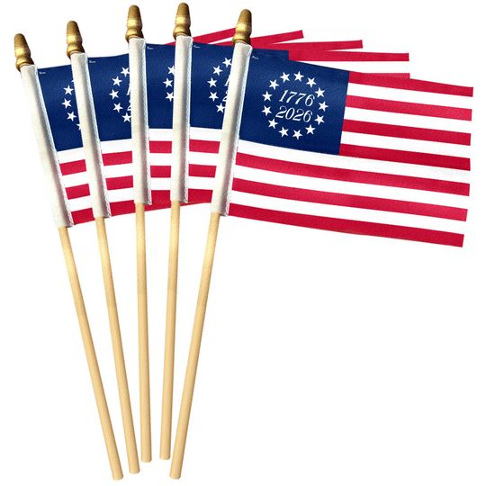 Betsy Ross 250 Flag, Patriotic 1776–2026 Handheld Flag
