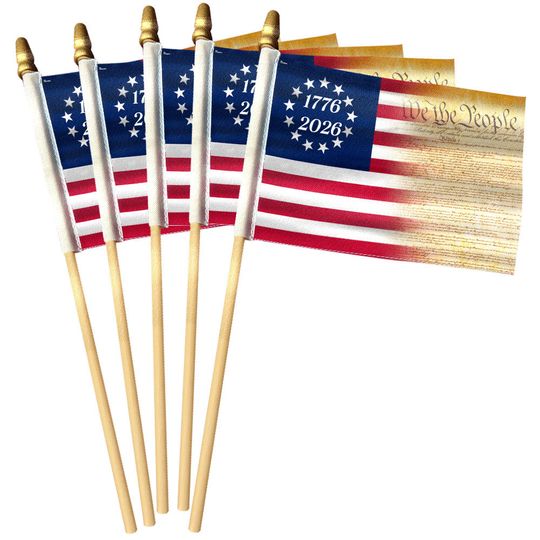 1776 2026 Betsy Ross We The People American Handheld Flag