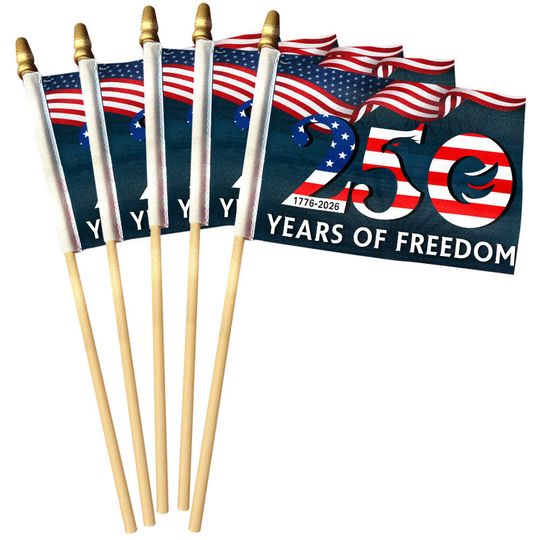 250th Anniversary 1776 2026 Patriotic We The People Handheld Flag